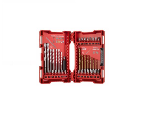 COFFRET MÈCHES MULTI-MATÉRIAUX, MÈCHES HSS + EMBOUTS 39 PIÈCES